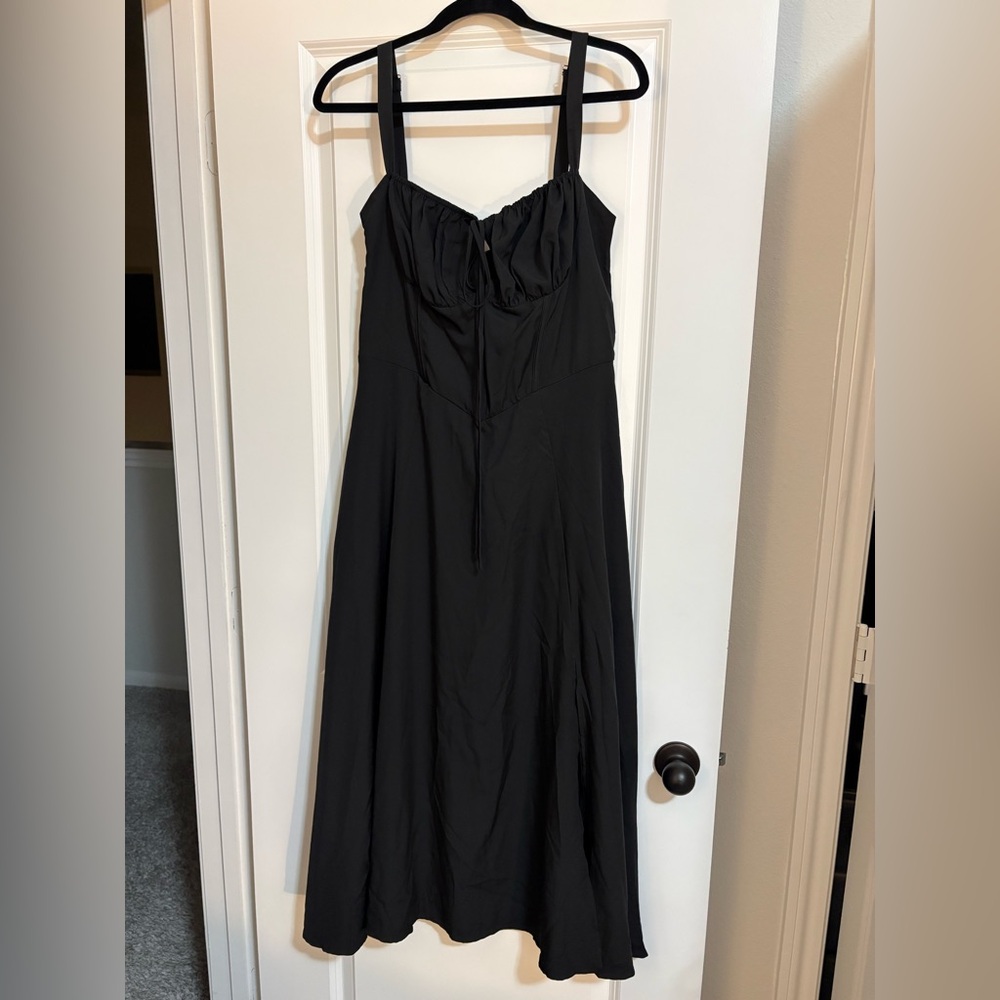 SHEIN Elegant Black Dress, adjustable corset top.